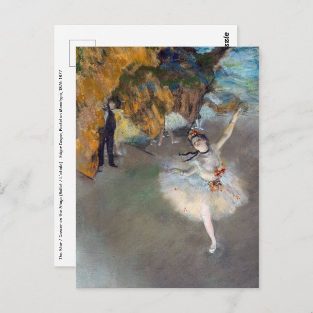 Carte Postale Edgar Degas - L'Étoile / Danseuse sur la scène (Devant / Derrière)