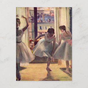 Carte Postale Edgar Degas - Trois danseurs dans une salle d'exer