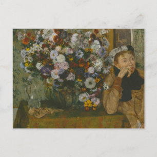 Carte Postale Edgar Degas - Une femme assise à côté d'un vase