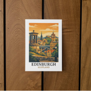 Carte Postale Edimbourg Ecosse Château Voyage Vintage Coloré