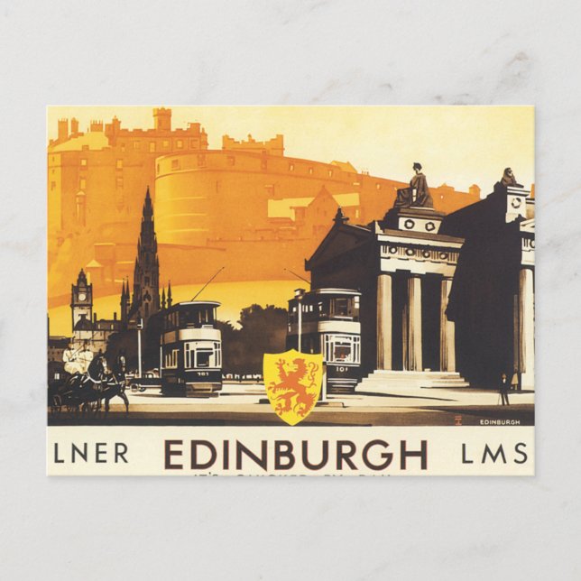Carte Postale Edimbourg via LNER Rail Poster (Devant)