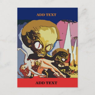 Carte Postale Éditeurs de ravisseurs extraterrestres texte, cart