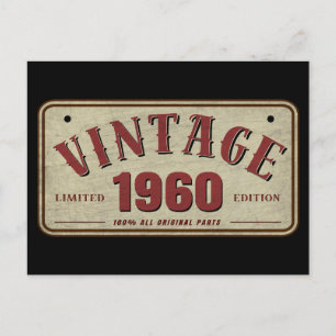 Carte Postale Édition limitée vintage 1960, toutes pièces d'orig
