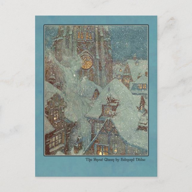 Carte Postale Edmund Dulac Illustration de la reine des neiges (Devant)