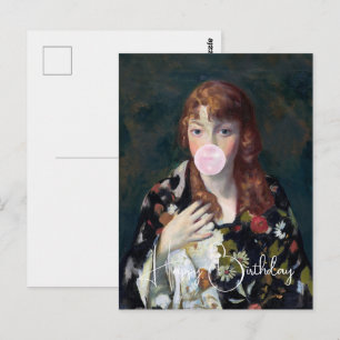 Carte Postale Edna soufflant une gomme à bulle Joyeux anniversai