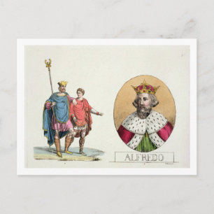 Carte Postale Edouard le confesseur et le Roi Alfred, plaquent 7