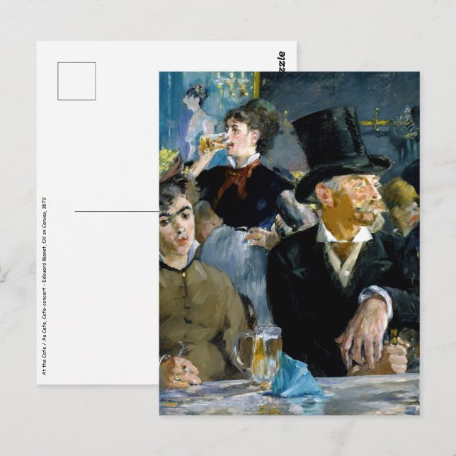 Carte Postale Edouard Manet - Au café (Devant / Derrière)