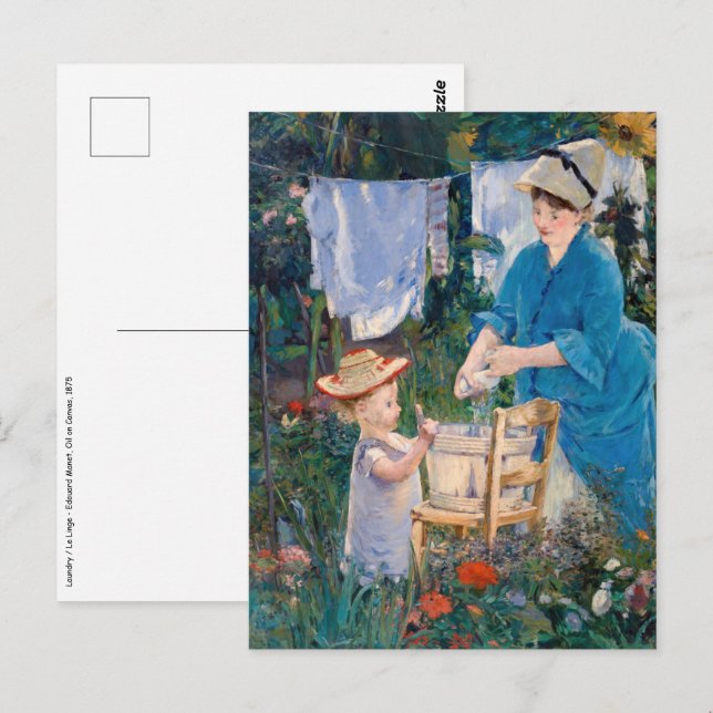 Carte Postale Edouard Manet - Blanchisserie (Devant / Derrière)