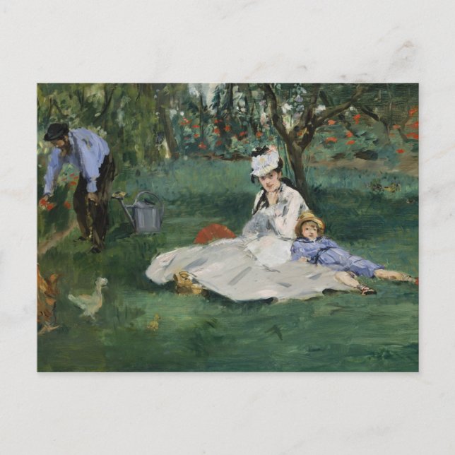 Carte Postale Edouard Manet - La Famille Monet dans son jardin (Devant)