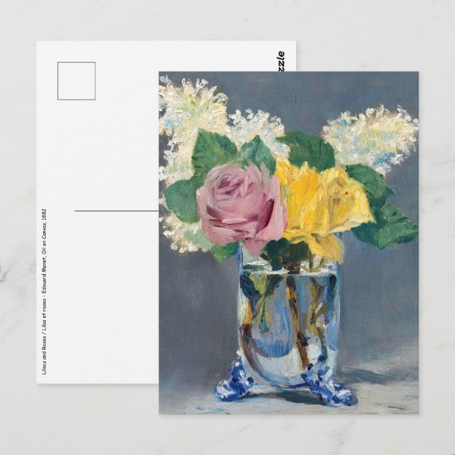Carte Postale Edouard Manet - Lilacs et Rose (Devant / Derrière)