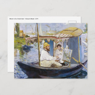 Carte Postale Edouard Manet - Monet dans son Studio Boat
