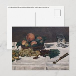 Carte Postale Edouard Manet - Nature morte, Fruits sur table