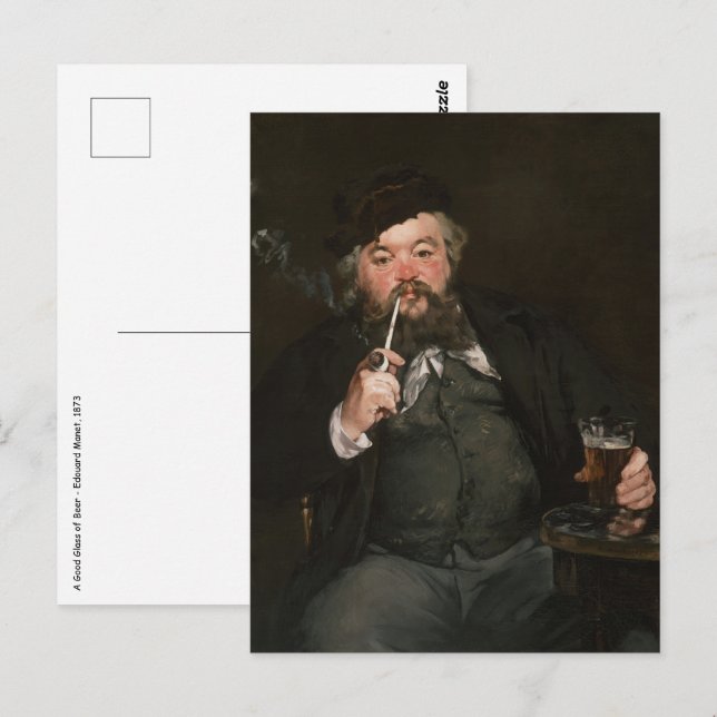 Carte Postale Edouard Manet - Un bon verre de bière / Le bon boc (Devant / Derrière)