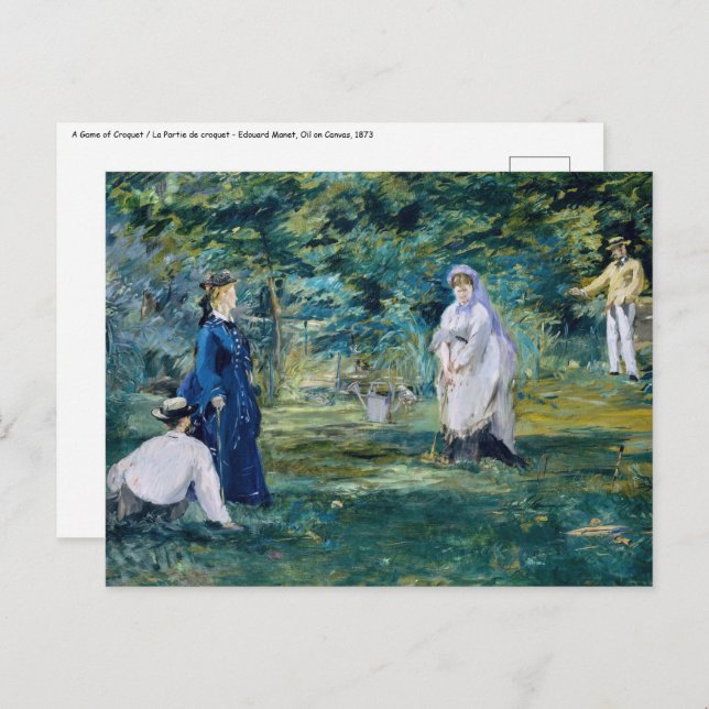 Carte Postale Edouard Manet - Une partie de croquet (Devant / Derrière)