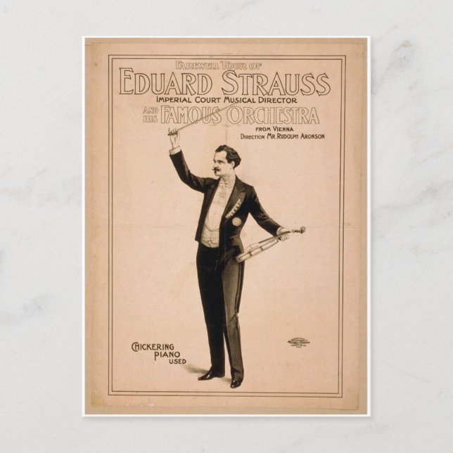 Carte Postale Eduard Strauss, 'Piano à ricochet utilisé' Théa ré (Devant)