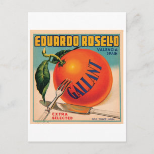 Carte Postale Eduardo Rosello Valencia Espagne Vintage Labé