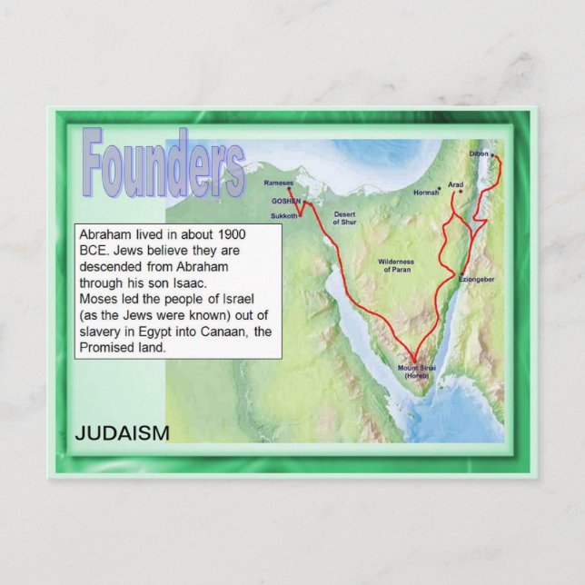 Carte Postale Éducation, Religion, Judaïsme, Fondateurs (Devant)