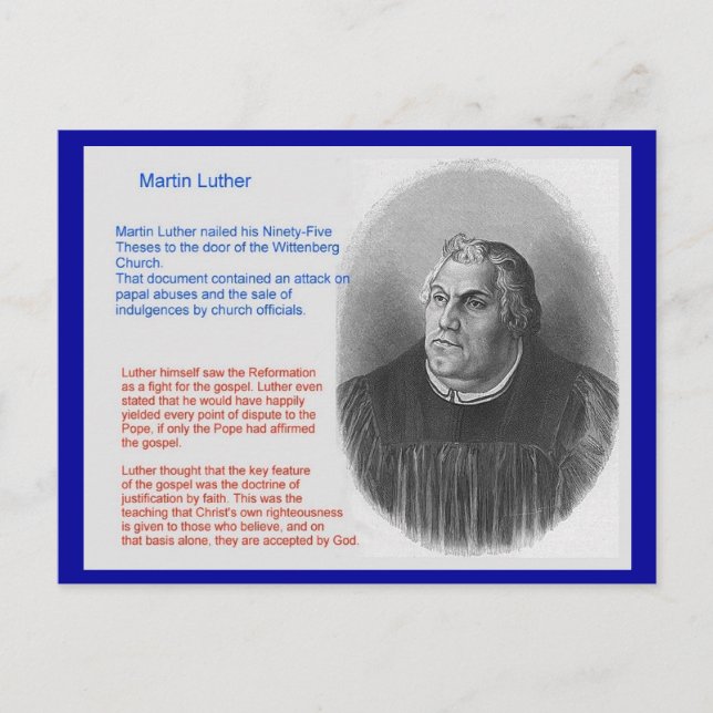 Carte Postale Éducation, Religion, Martin Luther (Devant)