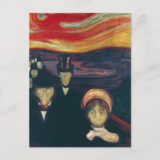 Carte Postale Edvard Munch Classic Painting, Anxiété (1894) (Devant)