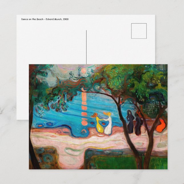 Carte Postale Edvard Munch - Danse sur la Plage (Devant / Derrière)