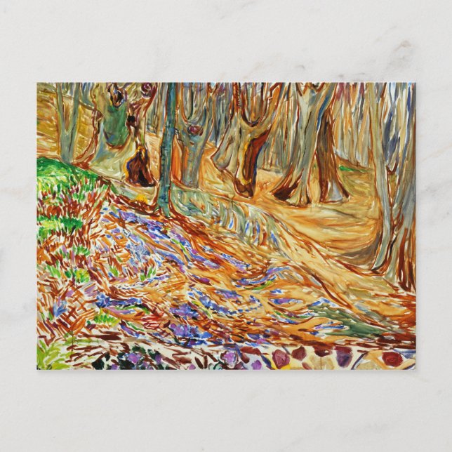 Carte Postale Edvard Munch - Forêt d'Elm au printemps (Devant)