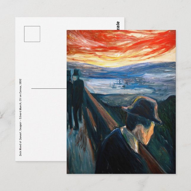 Carte Postale Edvard Munch - Maladie d'humeur au coucher du sole (Devant / Derrière)