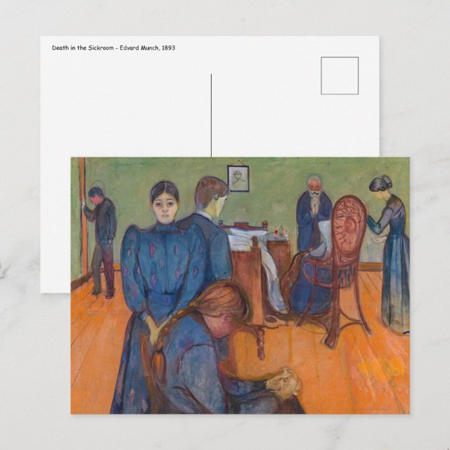 Carte Postale Edvard Munch - Mort dans la salle de tests v2 (Devant / Derrière)