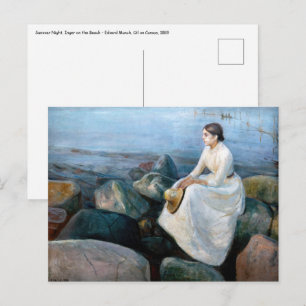 Carte Postale Edvard Munch - Nuit d'été, Enger sur la plage