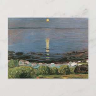 Carte Postale Edvard Munch Painting, Nuit d'été au bord de la pl