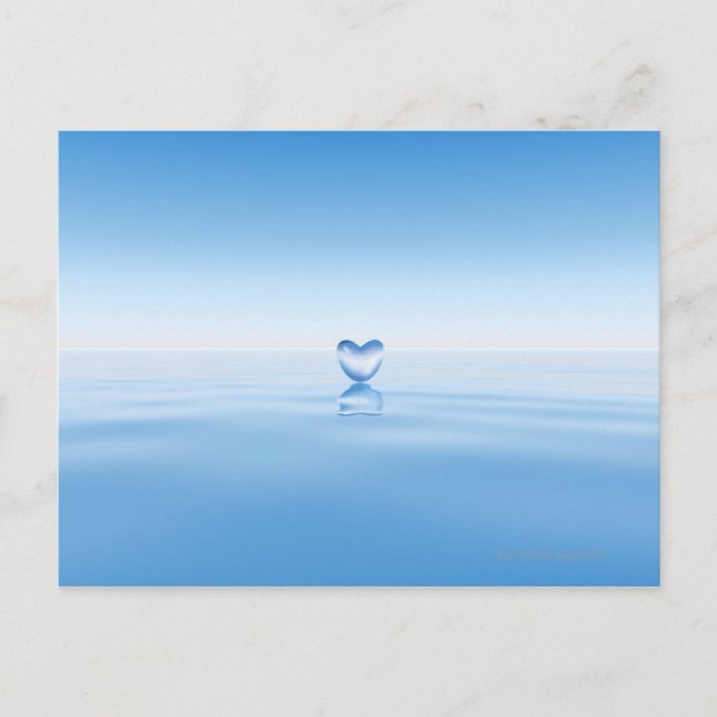 Carte Postale Effacer la forme cardiaque dans l'eau (Devant)