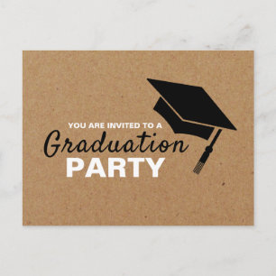 Carte Postale Effet Kraft, Casquette de grade, Invitation de la