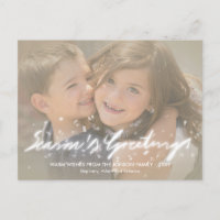 Carte postale Effet photo Joyeuses Fêtes Snowflake