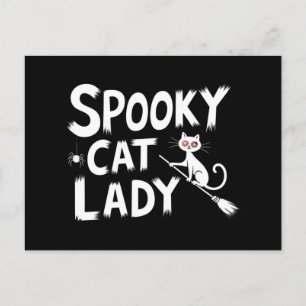 Carte Postale Éffrayant Chat Maman Éffrayante Chat Dame Hallowee