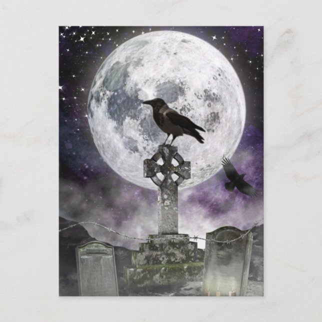 Carte postale Effrayant de la nuit d'Halloween (Devant)