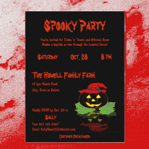 Carte postale Éffrayant Halloween Black Orange