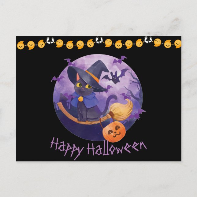 Carte postale Effrayant Kitty Halloween (Devant)