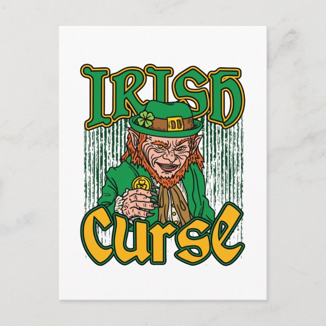 Carte Postale Effrayant Leprechaun irlandais malédiction Jour de (Devant)