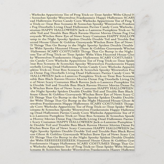 Carte postale éffrayant Words (Devant)