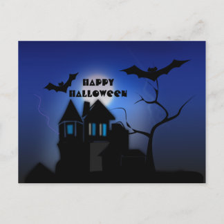 Carte postale éffrayante Lune Haunlit House