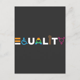 Carte Postale Egalité Droits de l'Homme Egalité LGBTQ Unité Prid