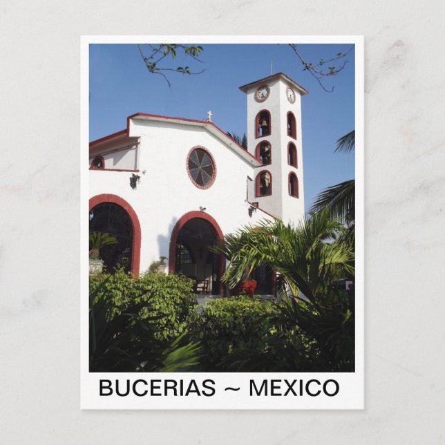 Carte Postale Église à Bucerias Centro Mexico (Devant)