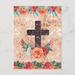 Carte Postale Église chrétienne Croix Pâques Jésus Baptiste Amou