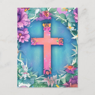 Carte Postale Église chrétienne Croix Pâques Jésus Baptiste Amou