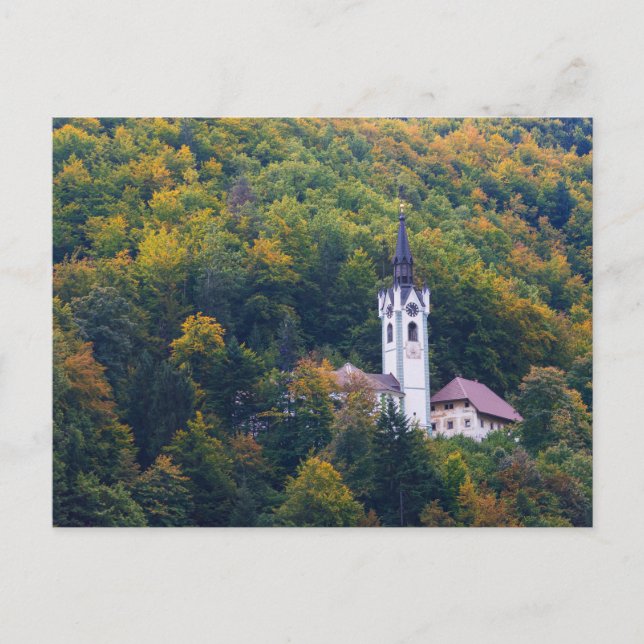 Carte Postale Eglise dans une forêt tropicale en Slovénie (Devant)