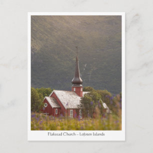 Carte Postale Église de Flakstad à Lofoten