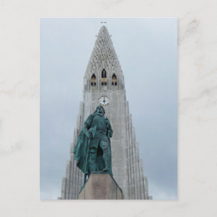Carte Postale Eglise de Hallgrimskirkja, Reykjavik, Islande.