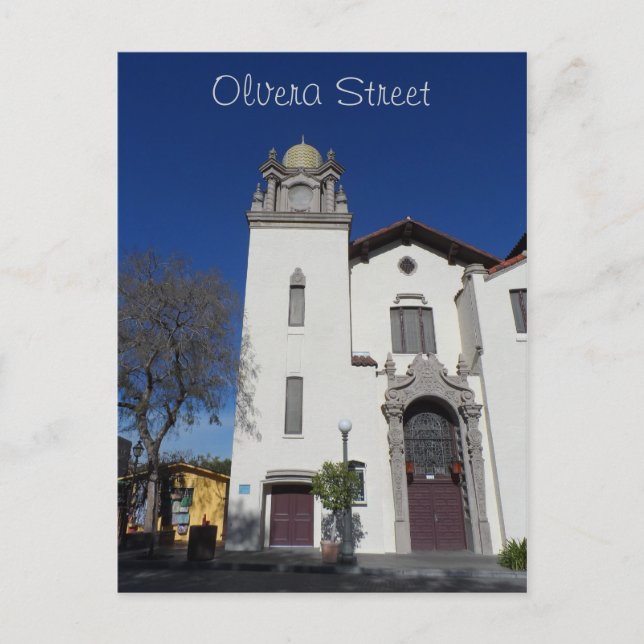 Carte Postale Église de la rue Olvera à Los Angeles (Devant)