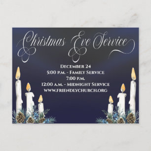 Carte Postale Église de service de la veille de Noël