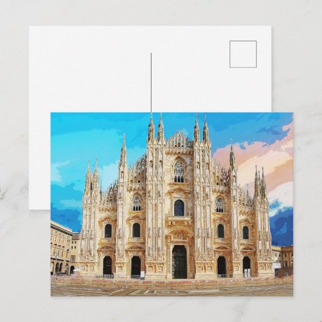Carte Postale Eglise Duomo di Milano Milan Italie #2 (Devant / Derrière)