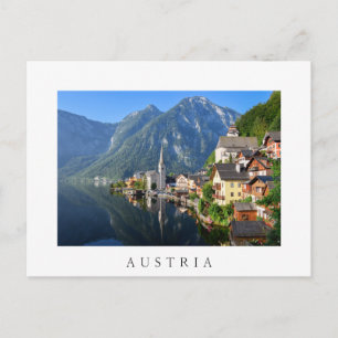 Carte Postale Église et village de Hallstatt, Autriche avec les 